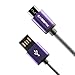 Price comparison product image Micro USB Cable CABBRIX [6.6ft/2M] Charger SYNC High Speed Android Charger Cable-Nylon Braided Micro USB Charger for Android Smartphones Samsung Galaxy S6/S7/S4/S3, Sony, LG, HTC, Nexus, Kindle, PS4 and More - Purple