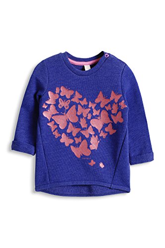 ESPRIT Baby-Girls Heart Sweatshirt, Blue, 18-24 months (Manufacturer Size:92)