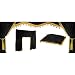 Produktbild Multistore 2002 5tlg. Universal LKW Truck Gardinen-Set Gardinenset Vorhänge Innenausstattung Schwarz/Gold