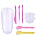 Produktbild BESTZY 24 Pack Round-Shaped Slime Containers Durchsichtigen Kunststoff-Lagerbehälter mit Deckel für Schleim & 2 Stück Slime Mischlöffel 3pcs Slime Tools