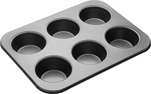 Okayji Muffin Cup Cake Tray For 6 Muffins Bakeware, Black