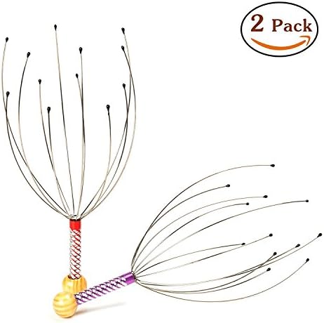 TENDOC 2 Piece Scalp Massager Handheld Head Massager Set for Relaxation Stress Relief Tension (Random Colors)