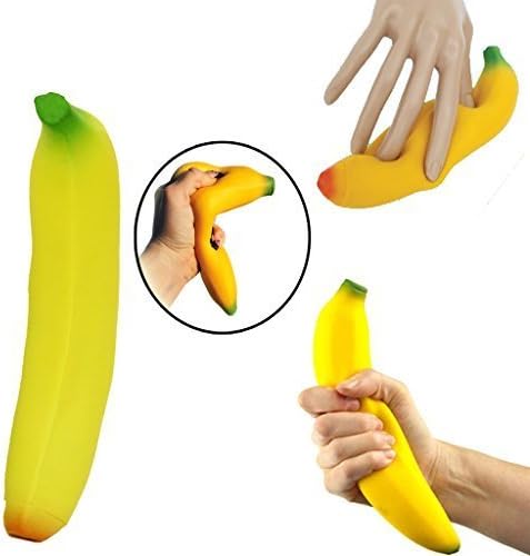 STRESS RELIEF RELIEVER SQUEEZE SQUIDGY BANANA FUN JOKE NOVELTY FRUIT TOY TENSION by LOL