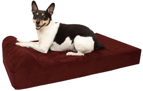 Big BarkerMini - 4" Pillow Top Orthopedic Dog Bed with Headrest for Small Dogs 20 - 30 Pounds