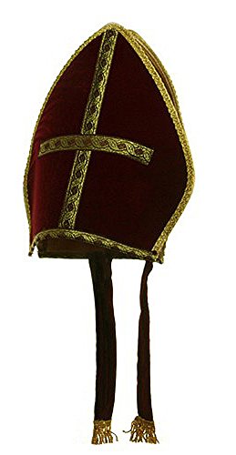 Jacobson Hat Company Bishop Pope Mitre Clergy Costume Deep Red Hat