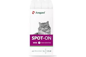 Amigard Spot-On 3er Pack für Katzen, gegen Zecken und Flöhe, 3X 1 Monat Schutz, pflanzliche Wirkstoffe, ohne Parfüm und Konservierungsmittel, vegan