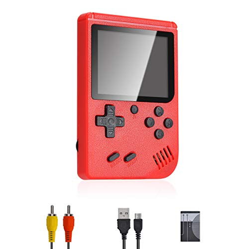 Lychee Mini Retro Console di Giochi Portatile, Built-in 400 Gioco Classico, HD Schermo LCD da 3 Pollici può Essere Collegato alla TV,Miglior Regalo di Compleanno per Bambini/Adulti (Rosso)