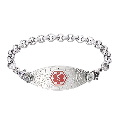 Divoti Custom Engraved Lovely Filigree Medical Alert Bracelet