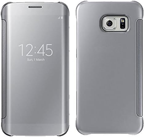 Galaxy S6 Edge Plus Case,LEKESI Luxury Mirror Clear View Case Cover All-around Protection For Samsung Galaxy S6 Edge Plus (Silver)