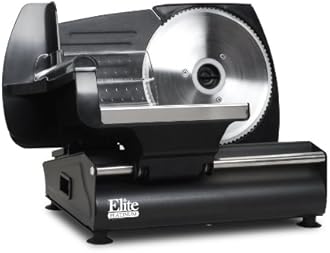 Elite Gourmet EMT-503B Maxi-Matic 130 Watt Die-Cast-Aluminum Electric Food Slicer, Black