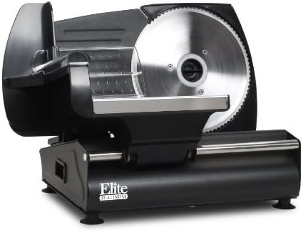 Elite Gourmet EMT-503B Maxi-Matic 130 Watt Die-Cast-Aluminum Electric Food Slicer, Black