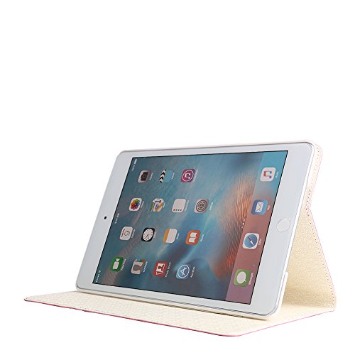 BORIYUAN Apple Ipad Mini 4 Ultra dünn Smart Case Cover Leder Schutzhülle Etui Tasche für das neue iPad mini4, Unterstützt Auto Sleep Wake up, Ipad Mini 4 Displayschutzfolie Reinigungstuch Stift inklusive (Rosa) - 3