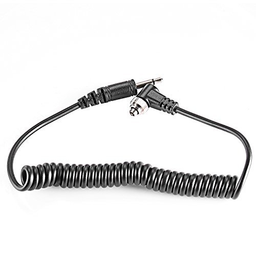 Neewer   3 5  mm m  le    m  le Cordon PC Sync C  ble spiral    35 6  cm 35 5  cm  avec verrou    vis pour Nikon  Canon  et la plupart des appareils photo r  flex Flash Trigger   metteur Transmetteur lumi  re stroboscopique