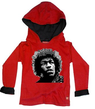 Pixel Graffiti Hendrix Hoody - Red 2 - 3 Yrs