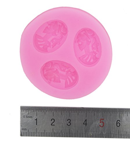 Longzang F0105 Skull Fondant Silicone Sugar Craft Mold, Mini, Pink - 4