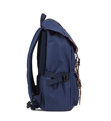 KIPTOP Nylon Vintage Rucksacke Laptoprucksack Damen Herren Schulrucksack Retro Backpack für Campus Studenten und Outdoor Reisen Wandern mit Großer Kapazität - 3