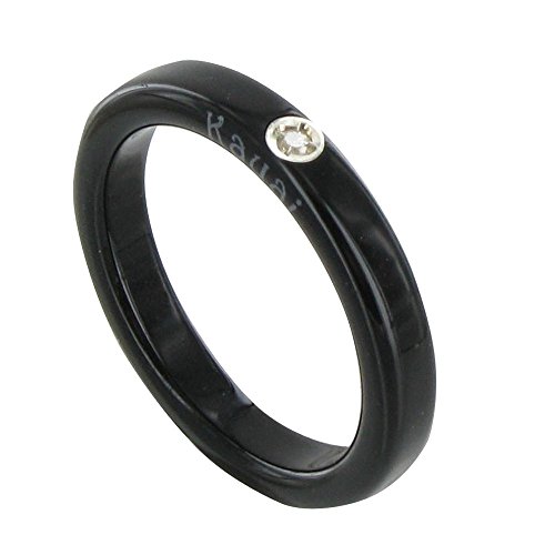 Les Poulettes Jewels - White Diamond Ring and Black Resin Les Poulettes Jewels - White Diamond Ring and Black Resin