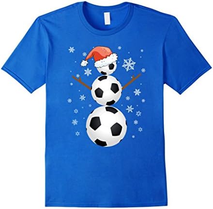 Men's Soccer Snowman - Holiday Funny Christmas T-Shirt - Unisex Medium Royal Blue
