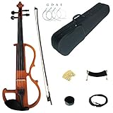 e geigenspielerin Handgeschnitzter massiver Fichtenkörper mit Ebenholzgriffbrett, Stöpsel, Kinnstütze und Kohlefaser Saitenhalter mit 4 abnehmbaren Feinstimmern