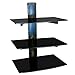 Price comparison product image Nemaxx DV03 Wall-Mount Media Stand with 3 Glass Shelves for DVD/Blu-Ray Player/Console/Hi-Fi