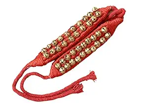 ASURON Bharatnatyam Ghungroo Red Padded 2 Line Kathak or Classical Ghungroo