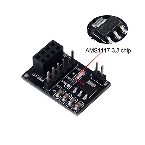 MakerHawk 4pcs NRF24L01 + drahtloses Modul mit Breakout Adapter 3.3V Regler On-Board für Intellective Car - 4