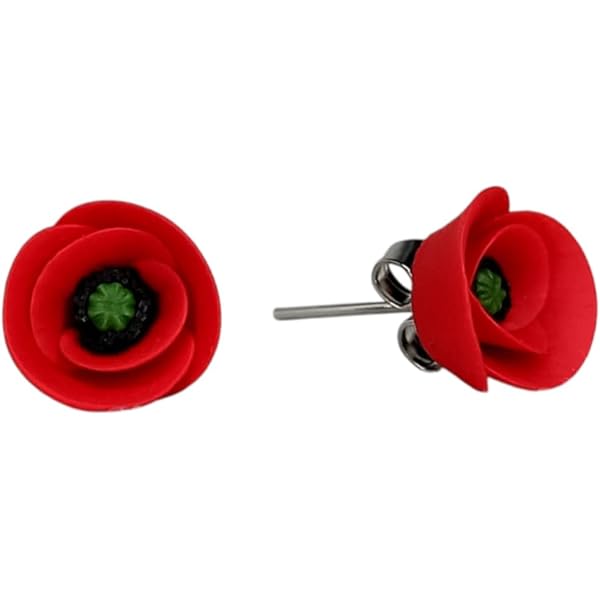 Lot De 3 Paires De Boucles D'oreilles + Collier Argenté Aspect Fleur Rouge - N1304, Neuf Sans Emballage