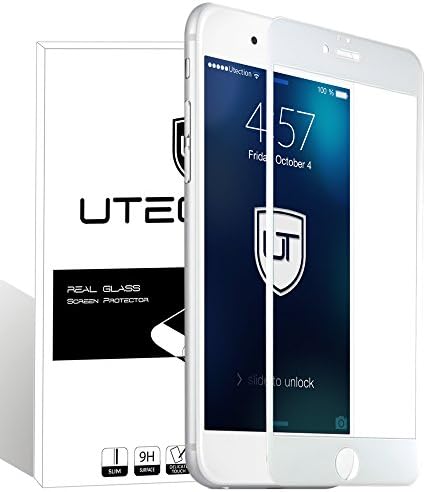 iPhone 6 / 6s Full Screen Tempered Glass Guard 9H ** Edge to Edge Protection 3D ** Anti-Scratch &amp; Shatter ** Bubble Free Installation ** Screen Protector Film by UTECTION® White