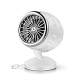 5-20 ° einstellbar GJF Lautloser USB-Minilüfter, Einstellung der 2. Position, Kühler-Umwälzlüfter, Futaba Turbo Smart-Kühler, Heim-, Büro-, Outdoor-Reise-PC Laptop-Lüfter Schreibtischtisch-WhiteSilver