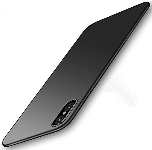 iPhone X Case, Protective PC Hard Case for Apple iPhone X, Shockproof Bumper Hybrid Cover and FREE Tempered Glass Screen Protector for iPhone X 2017 Release (Black)