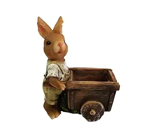 Wonderland rabbit pushing cart planter Resin planters, planter for home , garden and balcony decor decoration, home d