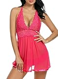 Contenido del paquete: 1*babydoll de encaje + 1*tanga