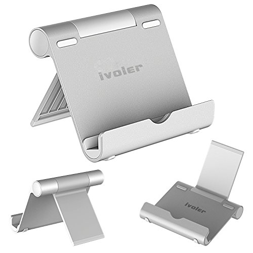 iVoler Tablet Halterung Multi-Winkel Aluminium Tablet Ständer Handy Halter Holder für Tablets, iPad, E-Reader und Smartphones, iPhone 7 / 7 Plus / 6S / 6 / SE / 5S / 5, Samsung Galaxy S8 and S8+, S7 edge / S6, Huawei p9 lite und weitere - Weiß
