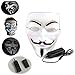 Produktbild LONGSILAN V Vendetta LED Maske Anonymous Hacker-Gesichtsmaske für Kostüm, Party, Festival, Cosplay, Halloween (weiß) Blue light-2PCS