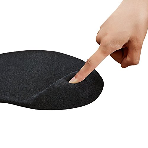GIM Alfombrilla De Rat  n Mousepad Mu  eca Apoyo reposamu  ecas de Gel Para Rat  n   ptica  Negro  9 8   8 7 Inch 