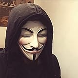 FAVELA Plastic Fawkes Mask Anonymous VIP Edition Face-Mask Perfect Fit Cosplay Protest For Mens ,Womens (V for Vendetta hacke