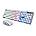 Produktbild BackToLife Kabelgebundenes Beleuchtungs-Set für Maus und Tastatur, Computertastatur mit Hintergrundbeleuchtung, Weiß