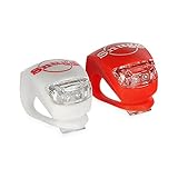 Snugg High Quality Set of 2 LED Super Bright Bike Lights: 1 Red (Rear Light), 1 White (Front Light) for Safety - Fits all sized Handlebars and Installs in Seconds! 3 Settings - Fast Flash, Slow Flash and Constant Light
