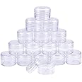 Hunky Dory 12pcs 25grams Unbreakable Plastic Transparent with Clear Cap Cosmetics Shan Container for Creams,Lip Balm, Body Butter, Essential oil, Costemic, Makeup Use