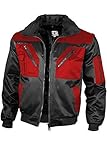 Größe S bis 4XL Qualitex - Pilotenjacke 4 in 1, Schwarz/Rot , XL