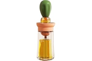 TINMIX Flacon distributeur d'huile avec brosse Récipient de stockage et distributeur d'huile et pinceau à badigeonner en silicone pour cuisine barbecue grillade cuisson et cuisson pot de pinceau à huile vert