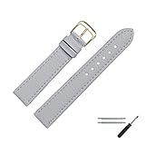MARBURGER Uhrenarmband 20 mm Leder Grau - Werkzeug Montage Set 5202015000220