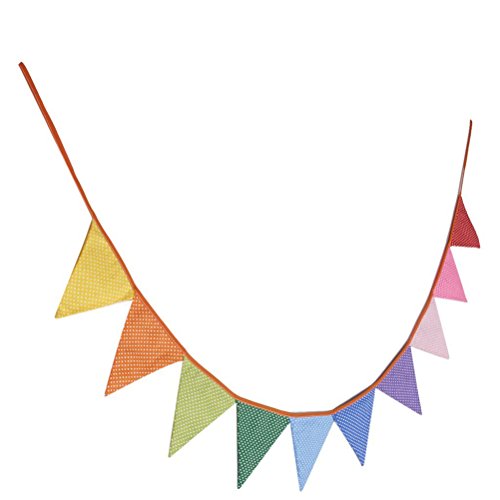 VORCOOL 10Stk Gepunktete Mehrfarben Wimpelgirlande Baumwolle Girlande für Dekoration - 3