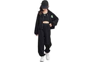 SXSHUN Kinder Mädchen Jogginganzug Trainingsanzug 3tlg Bekleidungsset Sportanzug (Sweatjacke+Top+Sporthose) Atmungsaktives