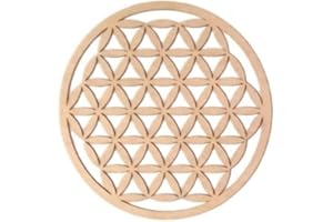 VEJO Decoración Pared/Cuadro Flor de la Vida/Cuadro Tallado Madera Decorativo Madera Regalos