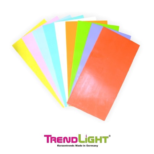 TrendLight 860729 Wachsplatten 10 Stück, 200 x 100 mm, pastell sortiert