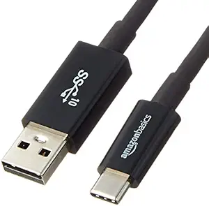 AmazonBasics USB Type-C to USB-A Male 3.1 Gen2 Adapter Charger Cable - 3 Feet (0.9 Meters) - Black