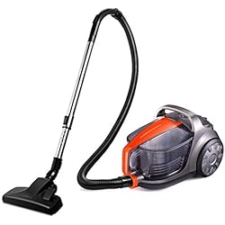Orfeld Aspirateur, Haute Performance Aspirateur Sans Sac, Cyclonique Aspirateur Traîneau, Seau à Poussière 5L, Rayon D'action 8m, Filtre HEPA à 4 Couches, Orange et Gris