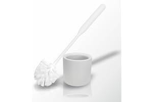 York Klobürste Toilettenbürste WC Bürste Mit Halter WC Garnitur Toilettenreinigung Für Hotel Gasthof Pension Restaurant Modern Weiß 35 x 11 cm