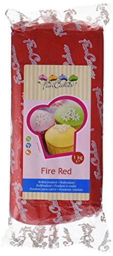 FunCakes Fondant, Color Rojo Fuego - 1000 gr